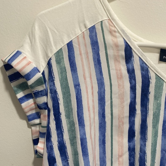 Fortune + Ivy Clare’s Tie Front Mixed Material Top - Small - Picture 4 of 5